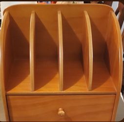 Btand new real wood organizer with a drawer ( never used )  .