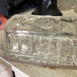 Crystal butter dish