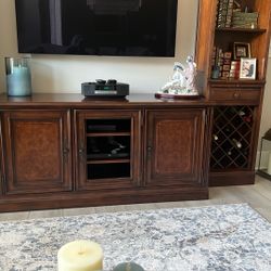 Entertainment Center & 2 Dining Room Wine And  Dish Racks Or Can Be Used For Book Cases  Can Be Sold Separately