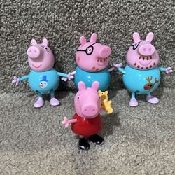 Peppa Pig Characters Figures lot of 4 Dad Mom Christmas