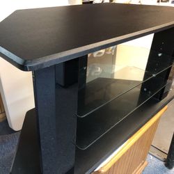 Tv Stand  With Glass  Shelving