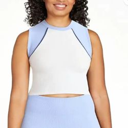 No Boundaries Raglan Seamless Cropped Muscle Tee and Biker Shorts Set, 2-Piece, Women's..ALL SIZES...NEW WITH TAGS