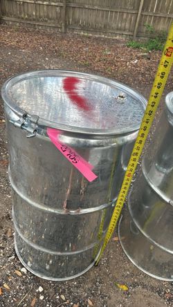 Galvanized 55 gallon drums