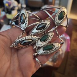 Slave Bracelets Native American Sterling Turquoise 