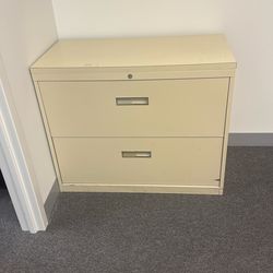 Double Drawer Beige File Cabinet