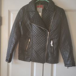 Faux Leather Girls Jacket