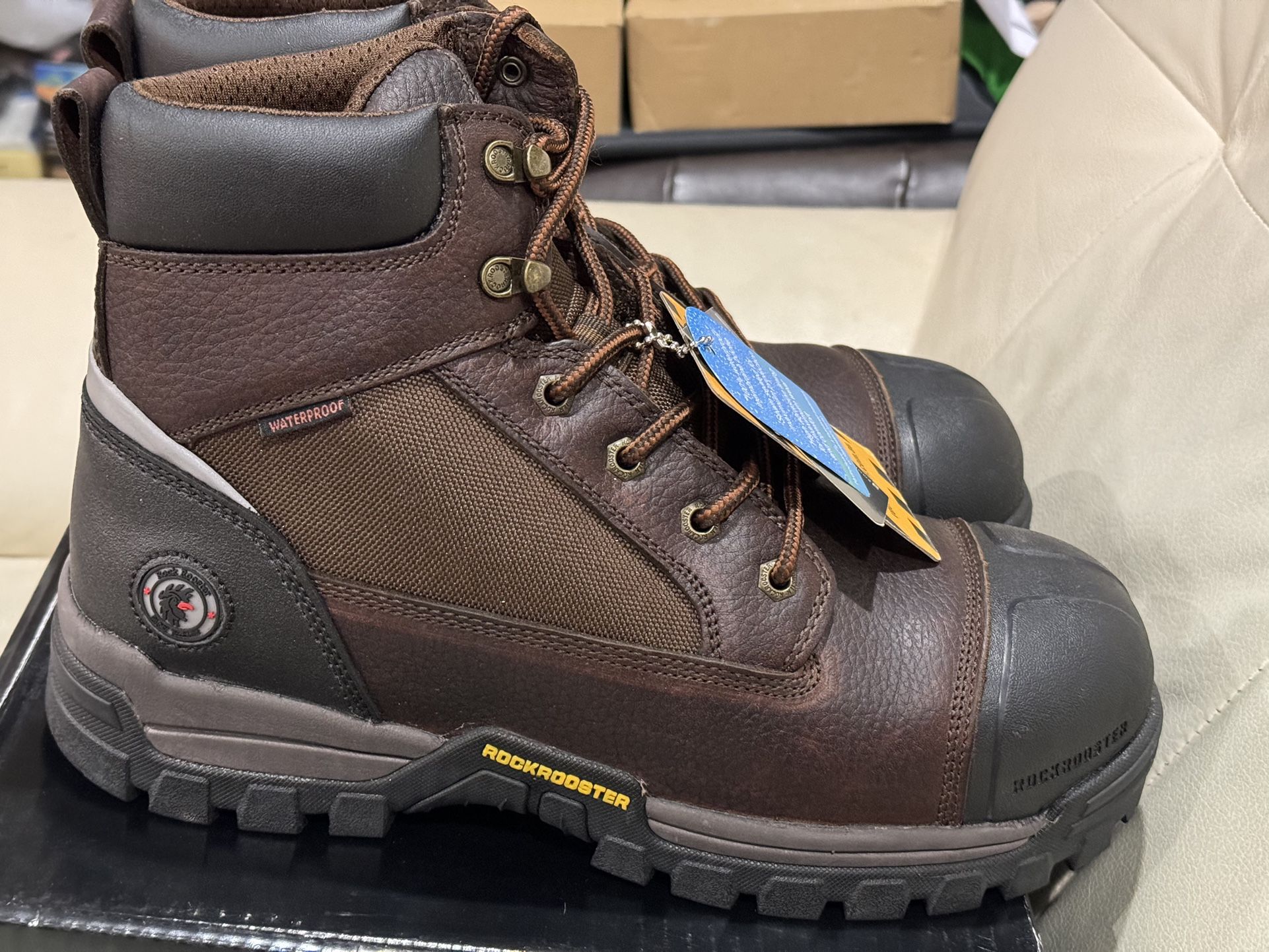 Rockrooster Work Boots Puncture Resistant Safety EH Wide Working Shoes