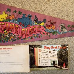 Vintage Pa. Kids Parks Souvenirs-Sesame Place-Storybook Forest In original Envelope - Banner needs a cleaning