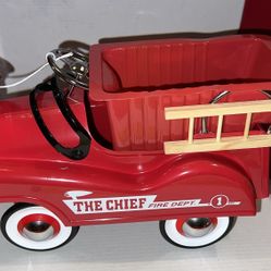 Vintage Teleflora Toy Pressed Steel The Chief Replica Fire Truck 10” Long