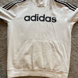 Large white Adidas Hoodie