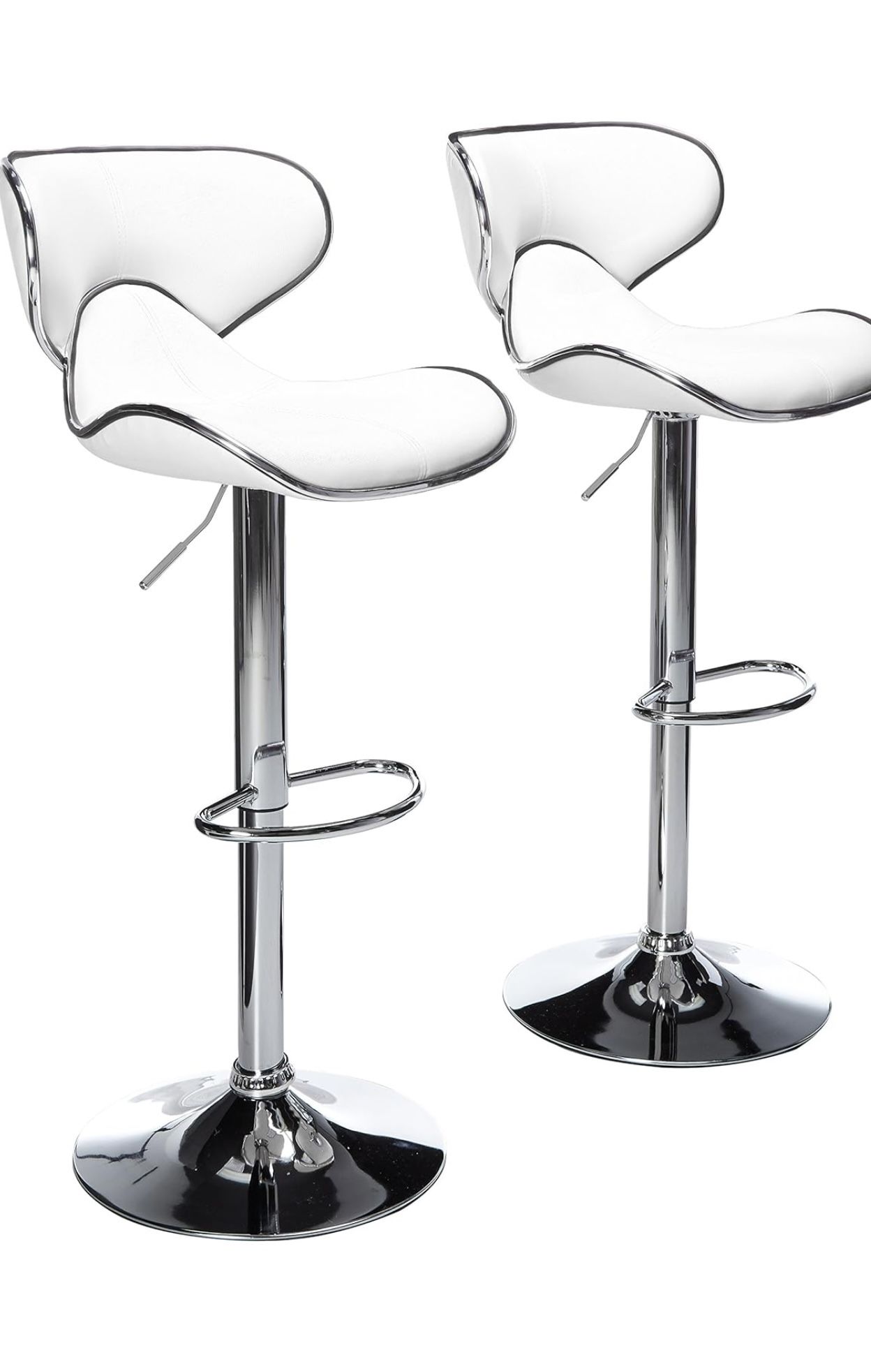 Cushioned Leather Bar Stools Set If 4