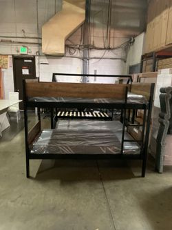Twin bunk bed. Available in espresso & white. Assembly required.  Assembly not included.  Tax included.  Free local delivery. 

Bunk bed only-$220
Bun