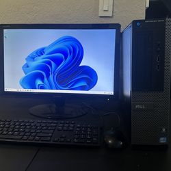 Dell Pc Desktop Computer + Monitor 