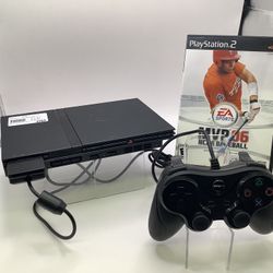 PlayStation 2 Slim | Black | w/Third-party Controller & MVP 06 NCAA