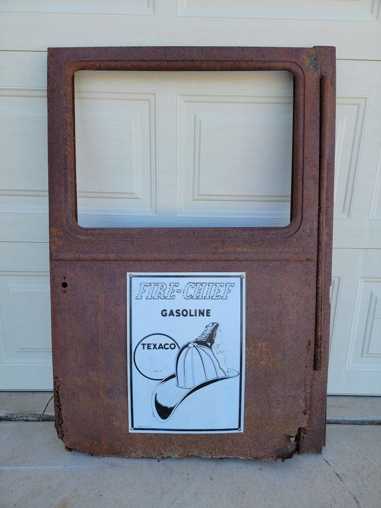 Antique 1920s Essex Car Door Repop Texaco Fire Chief Sign Mancave Art

