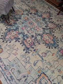Boho Floral Medallion Area Rug