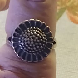 Vintage 925 Sunflower Ring Preowned Size 7