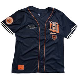 Chicago Bears NFL ULTRA GAME Full Snap Baseball Jersey - Men’s Medium