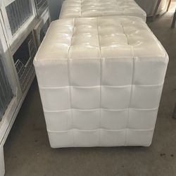 Ottoman Set Of 2 ( Off White)