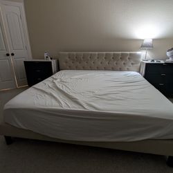 King Size Bed Frame w/ Casper King Mattress