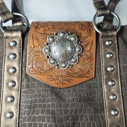 Shyanne Leather Western Crossbody Bag Brown Purse No Strap