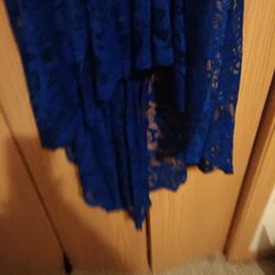 Lace Royal Blue Dress Plus Size