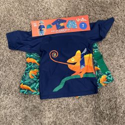 Boys Swimsuit Set With Hat Size 7