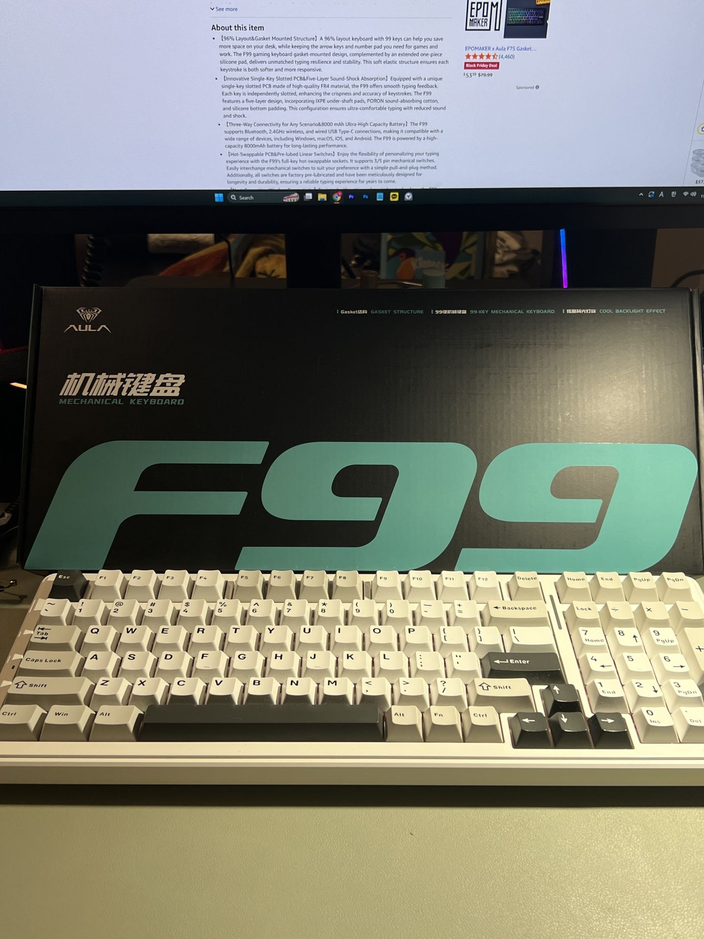Epomaker X Aula F99 Wireless Mechanical Keyboard