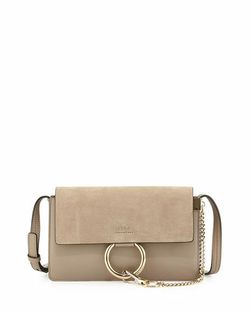 Chloe Small Faye Day Bag Calfskin & Suede in Motty Grey