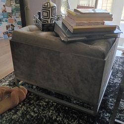 Large Gray storage ottoman
