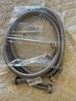 Pair Braided Steel Washer Hoses NEW 6 ft