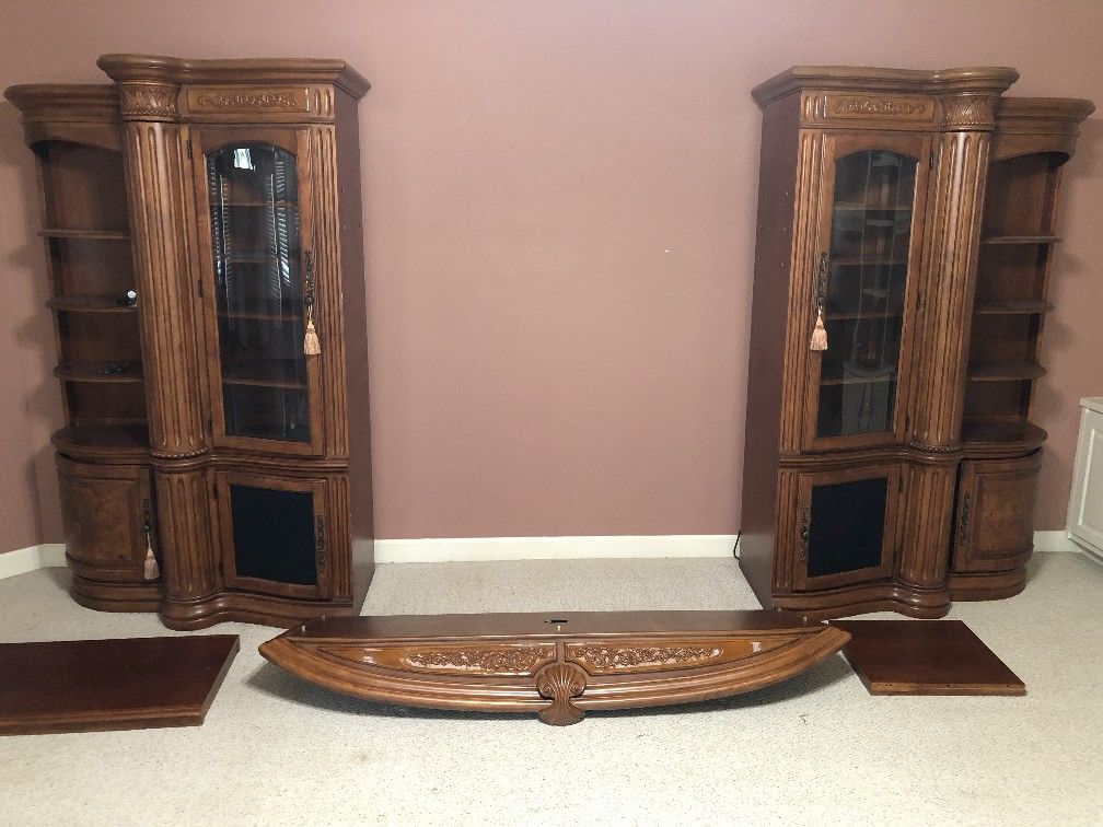 Entertainment Center Large Solid Wood