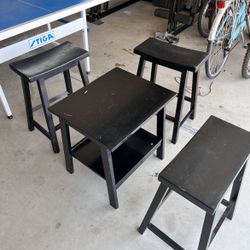 2 Barstools + Small Table