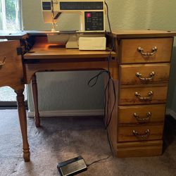 Singer Sewing machine In Desk
