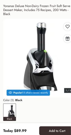 Yonanas Deluxe Frozen Fruit Dessert Maker – Black