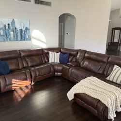 Large Brown Leather Reclining Sectional – Ashley Furniture