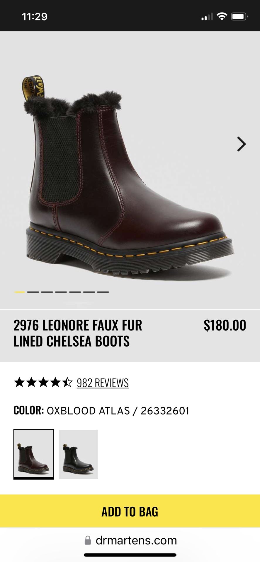 Dr. Martens Leonore Fur Lined Chelsea Boot 