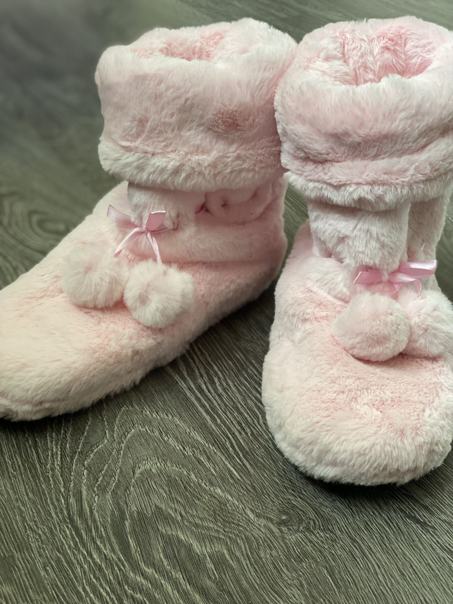 Pajamagram Fleece Slippers- Boots for Women pink size Large New