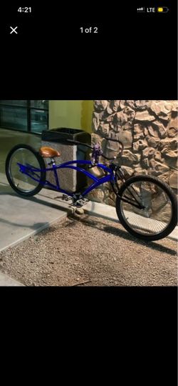 Blue Lowrider Cruiser Bicycle