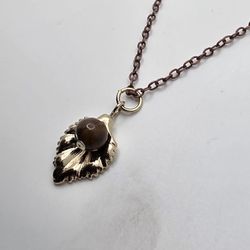 Gold Leaf Pendant Necklace