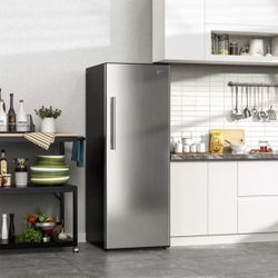 Upright Freezer/Refrigerator 24 in. Convertible Auto Defrost Garage Ready in Stainless Steel, Energy Star