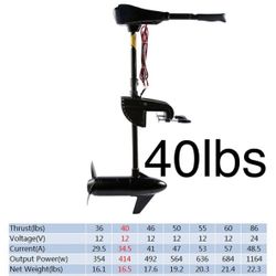 40 LBS Trolling Motor Electric Outboard Brushed Brushless for Fishing Boats Fresh & Saltwater