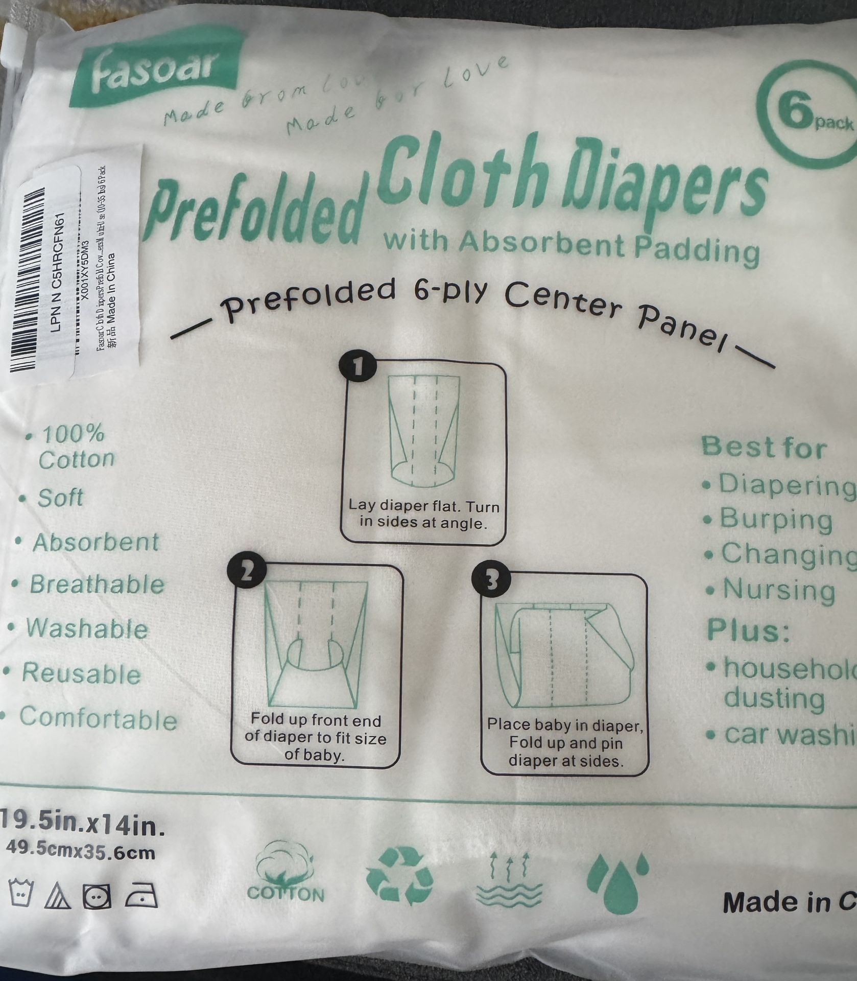 NEW!! Prefolded Cloth Diapers