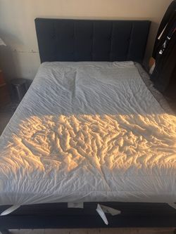 Full Size Bed, Mattress & Upholstered Headboard/Frame