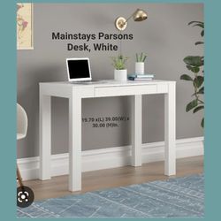 New Maynstain Parsons White Desk