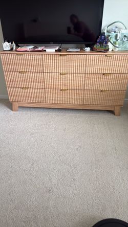 9-Drawer Wood Dresser with Gold Handles