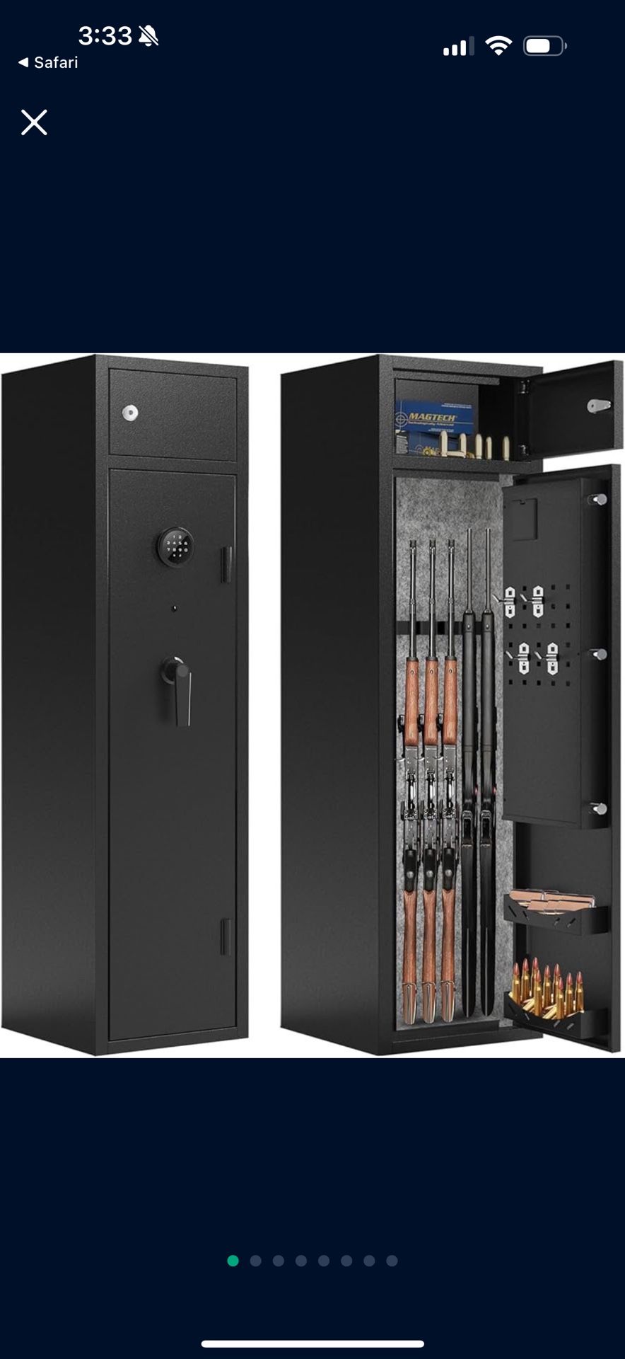 5 Gun Safe Large Capacity Gun Safes for Rifles and Pistols Gun Cabinet with Electronic Lock Long Gun Safes Anti-Theft Gun Safe for Rifles with Pistol 