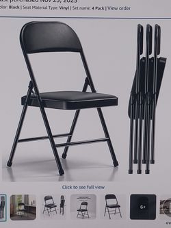 Nazhura Folding Chairs with Padded Vinyl Cushion
