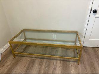 54 in Rectangular Coffee Table in Brass