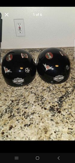 Pair of Vintage Harley-Davidson Half Helmets - "His & Hers" Set